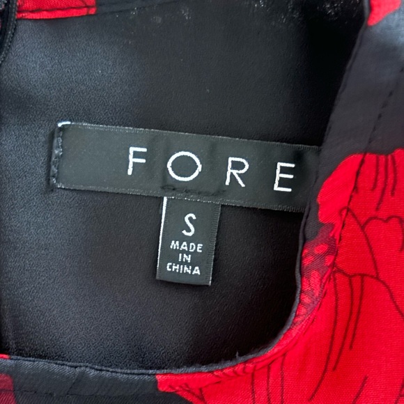 FORE Women’s Black Red Midi Dress. Size S. Floral Poppy Print. Lined. Gorgeous! - Picture 5 of 14